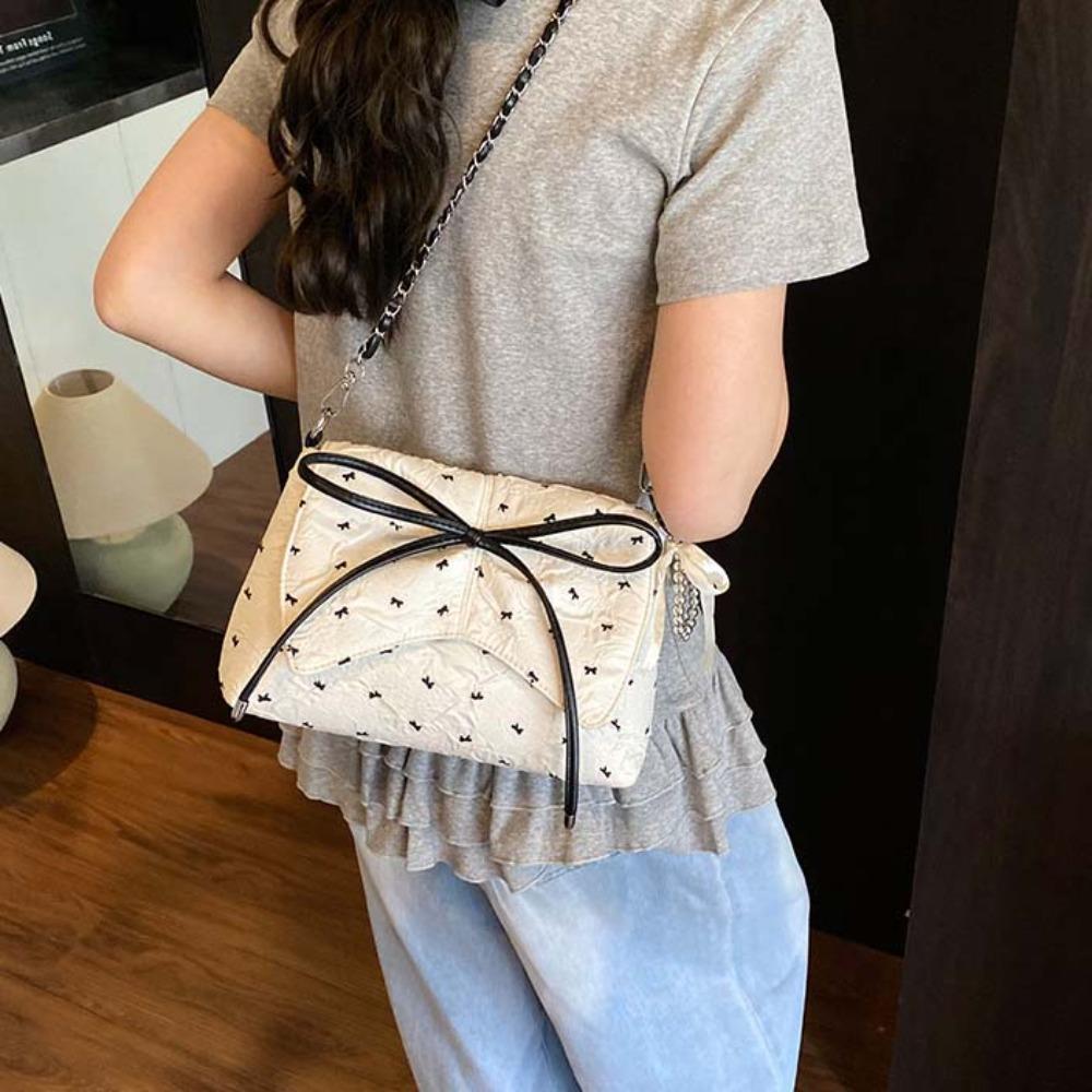 Sweet Bow PU Shoulder Pouch Contrast Color Women Crossbody Bag Shopping French Chain Bag Travel White Without Pendant
Sweet Bow PU Shoulder Pouch Contrast Color Women Crossbody Bag Shopping French Chain Bag Travel White Without Pendant