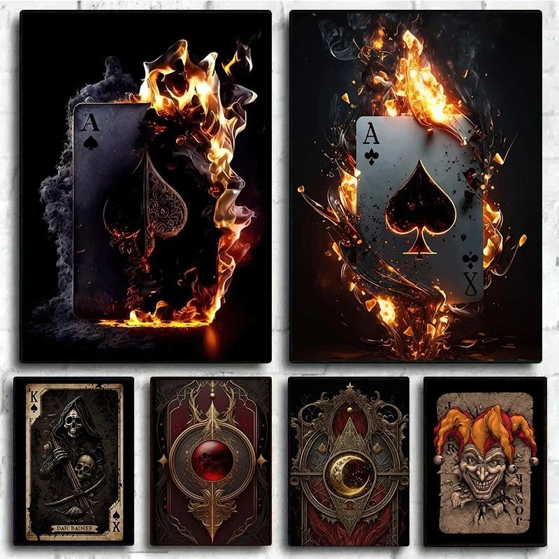 Playing Cards Canvas Painting Fire Skull Card Poster Print Poker for Living Room Wall Art Home Decor 20x30cm No Frame
Playing Cards Canvas Painting Fire Skull Card Poster Print Poker for Living Room Wall Art Home Decor 20x30cm No Frame