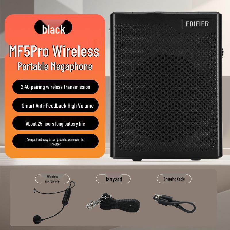 Edifier MF5Pro Wireless Megaphone Speaker - High Power Volume for Teachers and Tour Guides чорний
Edifier MF5Pro Wireless Megaphone Speaker - High Power Volume for Teachers and Tour Guides чорний