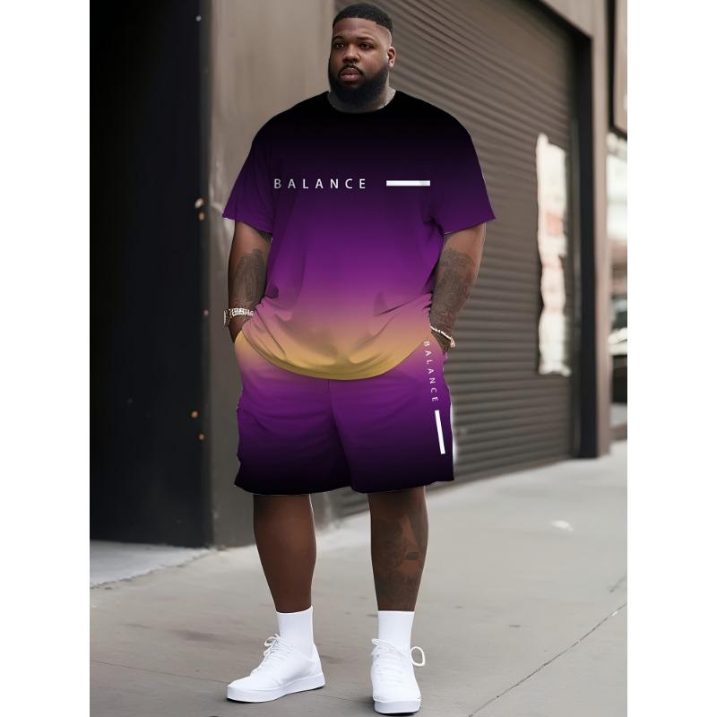 Men S Gradient BALANCE Print Casual T-Shirt & Drawstring Shorts Set - Polyester, Crew Neck, Short Sleeve, Pocket Detail, Machine Washable, PLUS SIZE S
Men S Gradient BALANCE Print Casual T-Shirt & Drawstring Shorts Set - Polyester, Crew Neck, Short Sleeve, Pocket Detail, Machine Washable, PLUS SIZE S