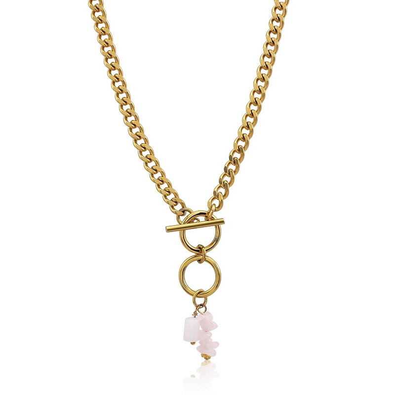 Paperclip Link Neck Chain Natural Stone Beads Charms 316L Stainless Steel DIY Necklace Choker Women Round Lock Pendant Necklace
Paperclip Link Neck Chain Natural Stone Beads Charms 316L Stainless Steel DIY Necklace Choker Women Round Lock Pendant Necklace