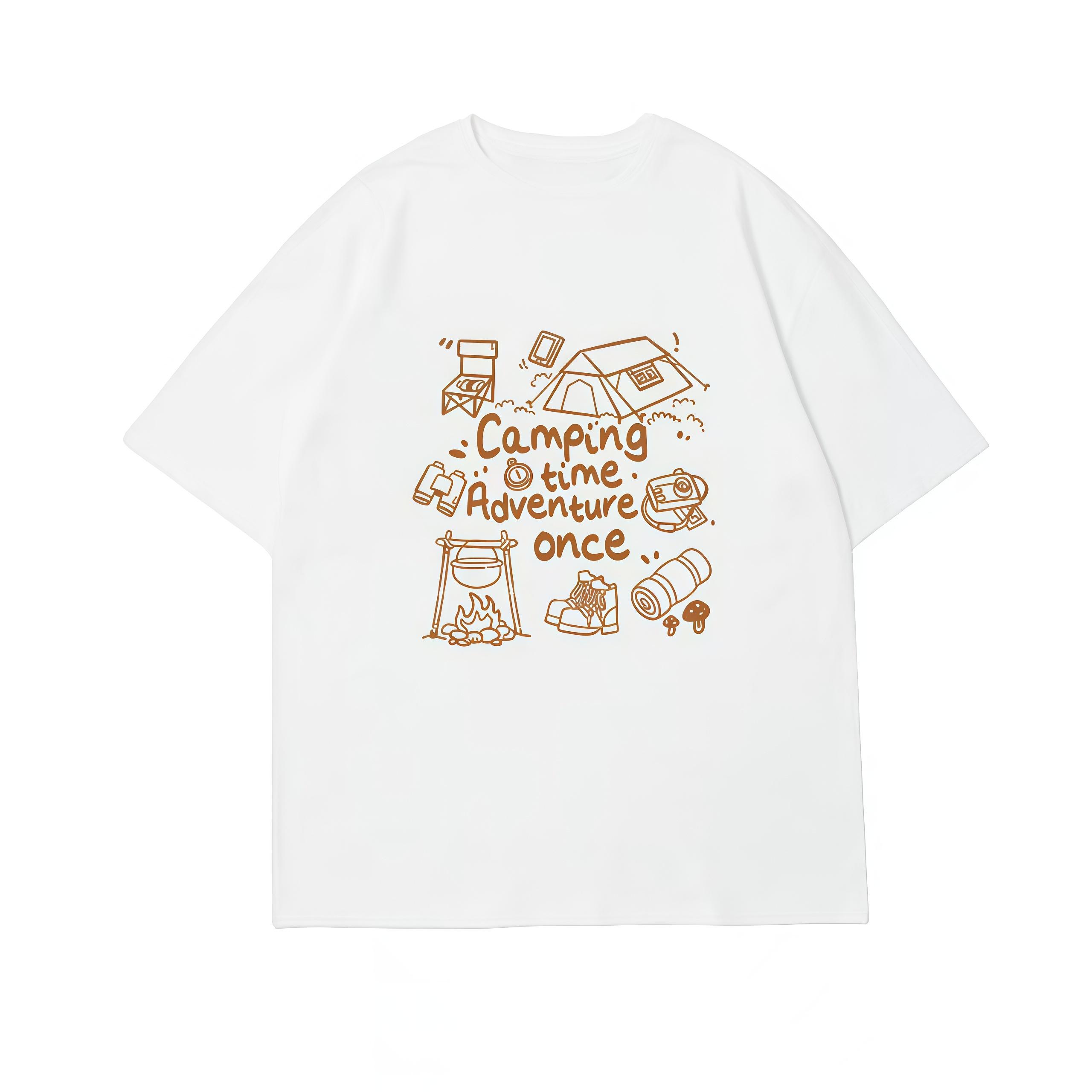 Summer Unisex Women Camping Time Adventure TShirt Outdoor Doodle Print Oversized Cotton Short Sleeve Casual Black Tee Tops S
Summer Unisex Women Camping Time Adventure TShirt Outdoor Doodle Print Oversized Cotton Short Sleeve Casual Black Tee Tops S