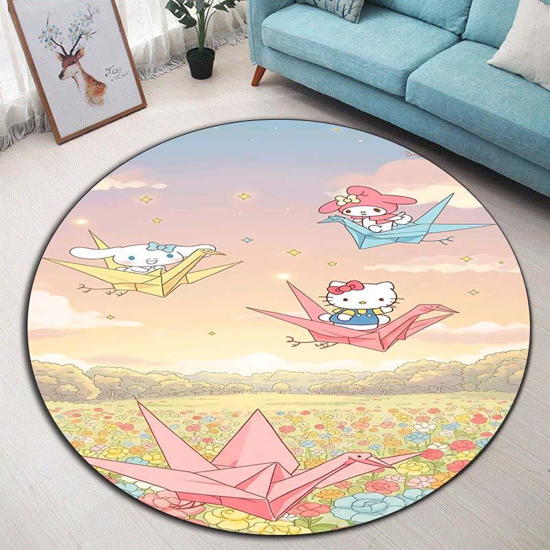 The My Melody and Cinnamoroll cartoon round rug can be used to decorate living rooms, bedrooms, sofas, and playrooms; 80cm
The My Melody and Cinnamoroll cartoon round rug can be used to decorate living rooms, bedrooms, sofas, and playrooms; 80cm