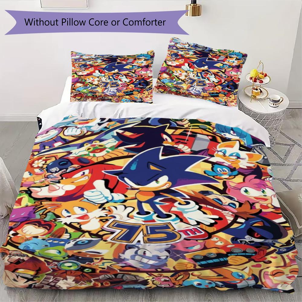 Sonic the Hedgehog Pattern Bedding uilt Set uilt Cover Pillowcase Home Decoration Birthday Gift (1 * duvet cover + 2 * pillowcase without core) 135x200cm
Sonic the Hedgehog Pattern Bedding uilt Set uilt Cover Pillowcase Home Decoration Birthday Gift (1 * duvet cover + 2 * pillowcase without core) 135x200cm