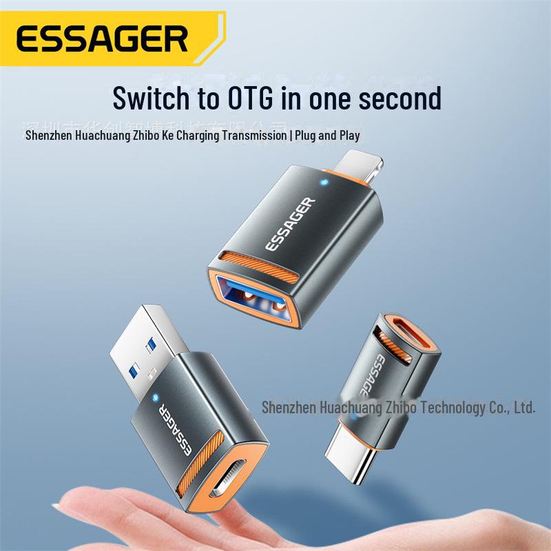 Адаптер OTG серии ESSAGER Tracer: Совместим с мобильными телефонами USB3.0, компьютерами и планшетами
Адаптер OTG серии ESSAGER Tracer: Совместим с мобильными телефонами USB3.0, компьютерами и планшетами
