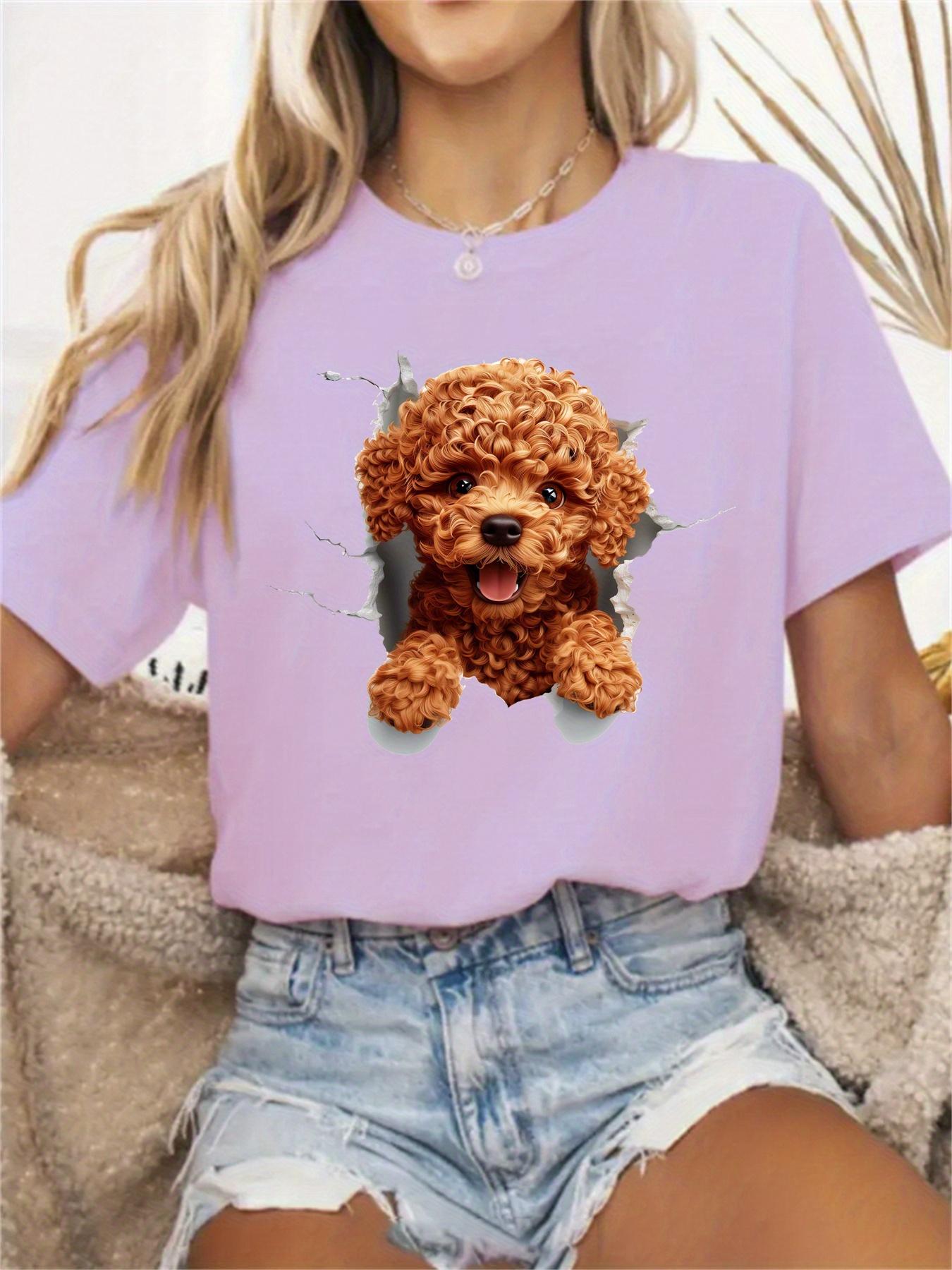 A Playful Idea a Brown Curly-Haired Puppy Peeks Out from a Hole with a Beautiful Round-Neck Casual Sports T-Shirt. Comfortable for All Seasons. a Su S дубильная кора
A Playful Idea a Brown Curly-Haired Puppy Peeks Out from a Hole with a Beautiful Round-Neck Casual Sports T-Shirt. Comfortable for All Seasons. a Su S дубильная кора