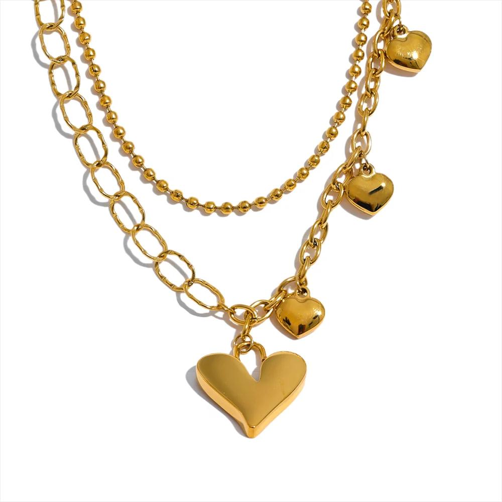 Yhpup New Stainless Steel Heart Chain Double Layer Necklace Gold Color Waterproof Collarbone Chain Collar Femme Sweater Jewelry
Yhpup New Stainless Steel Heart Chain Double Layer Necklace Gold Color Waterproof Collarbone Chain Collar Femme Sweater Jewelry