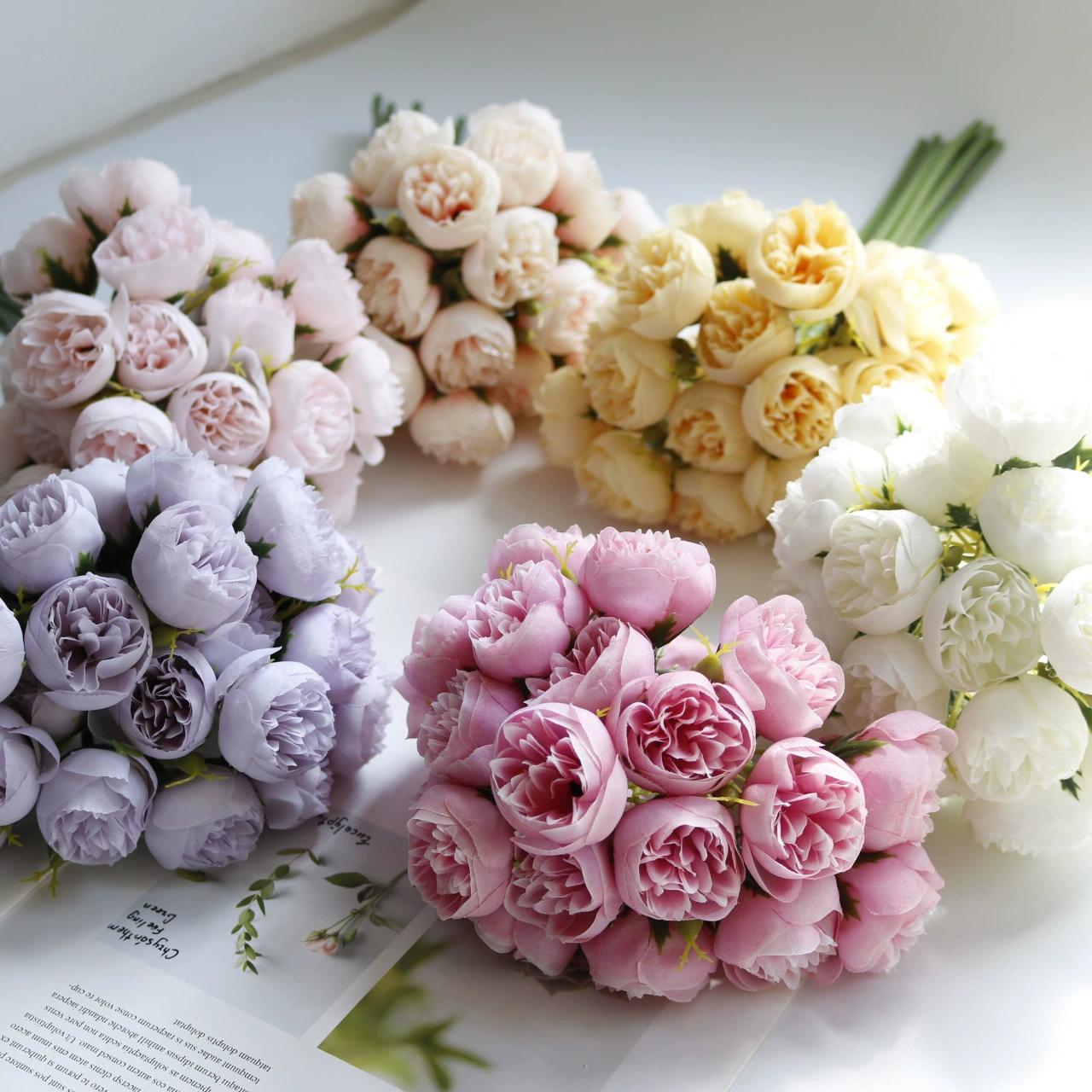 27 Heads Rose Pink Peony Artificial Flowers Silk Bouquet Roses Fake Flower for Table Vase Arrange Home Wedding Decoration Flower
27 Heads Rose Pink Peony Artificial Flowers Silk Bouquet Roses Fake Flower for Table Vase Arrange Home Wedding Decoration Flower
