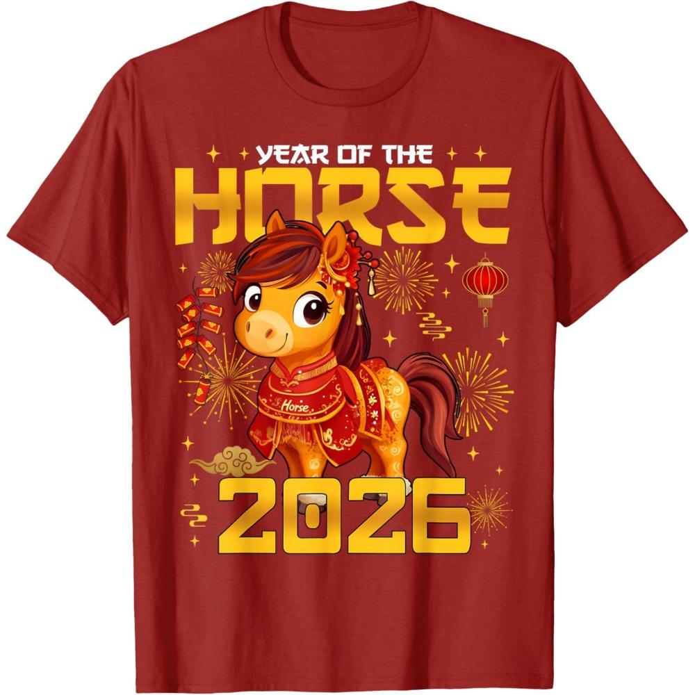 Year of The Horse 2026 Lunar New Year Chinese New Year Unisex Women TShirt Cute Red Horse Printed Unisex and Womens Casual Clothes 4XL
Year of The Horse 2026 Lunar New Year Chinese New Year Unisex Women TShirt Cute Red Horse Printed Unisex and Womens Casual Clothes 4XL