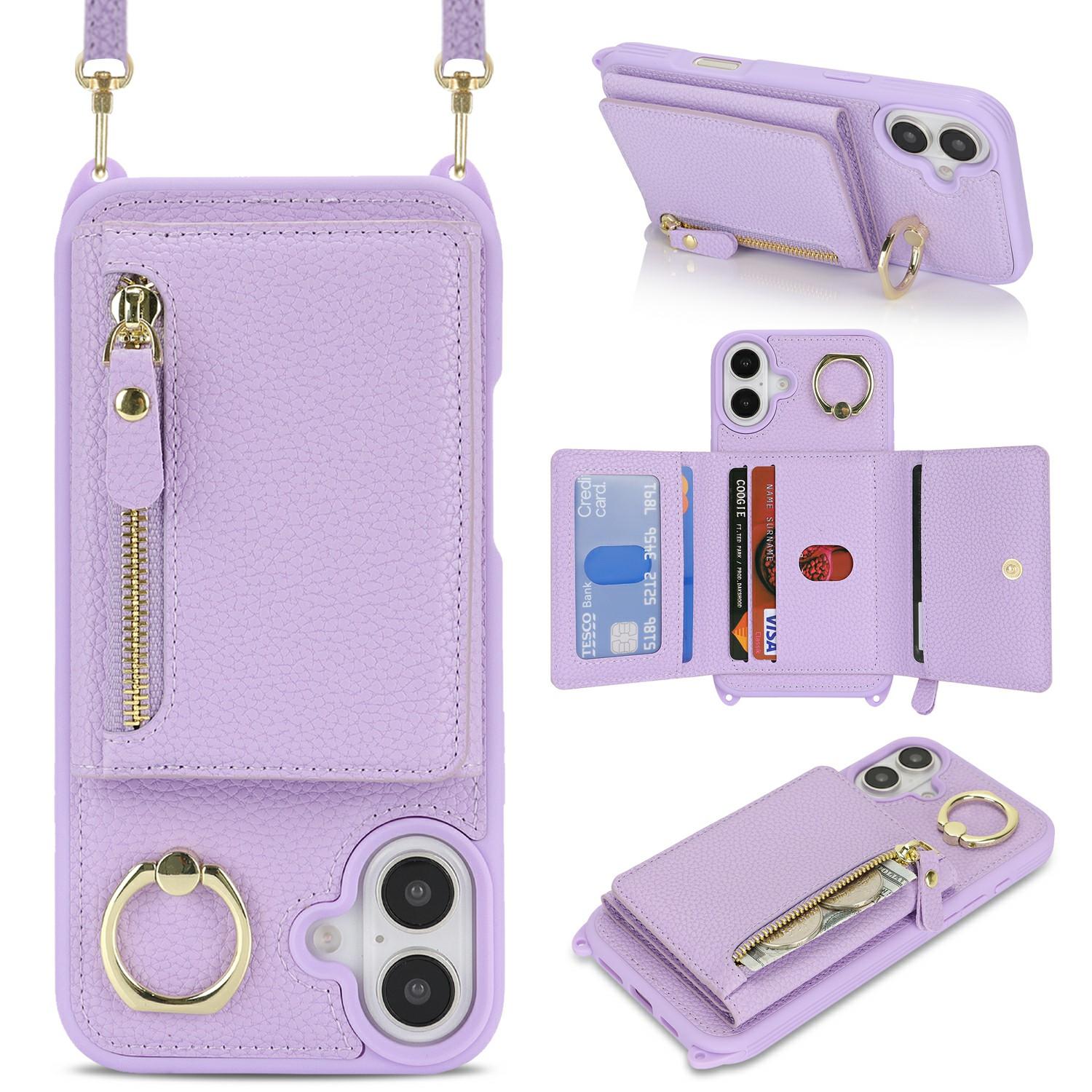 For iPhone 16 Plus Case Card Bag Ring Holder Litchi Texture Leather+TPU Phone Cover with Long Strap
For iPhone 16 Plus Case Card Bag Ring Holder Litchi Texture Leather+TPU Phone Cover with Long Strap