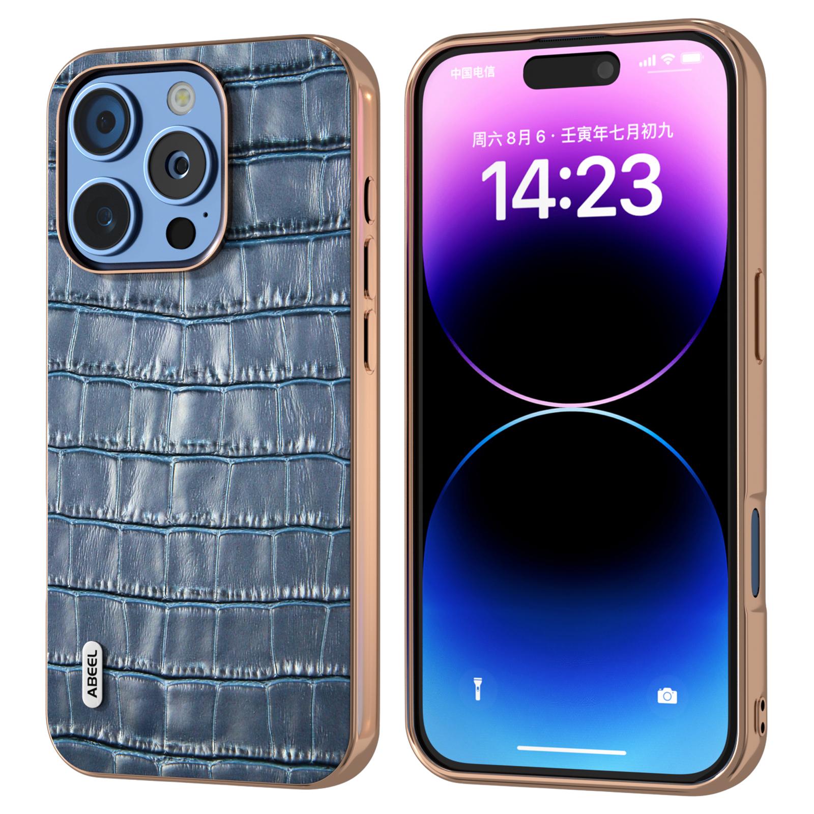 ABEEL For iPhone 16 Pro Case Electroplating Phone Cover Crocodile Texture Genuine Cow Leather+TPU Protective Case D
ABEEL For iPhone 16 Pro Case Electroplating Phone Cover Crocodile Texture Genuine Cow Leather+TPU Protective Case D