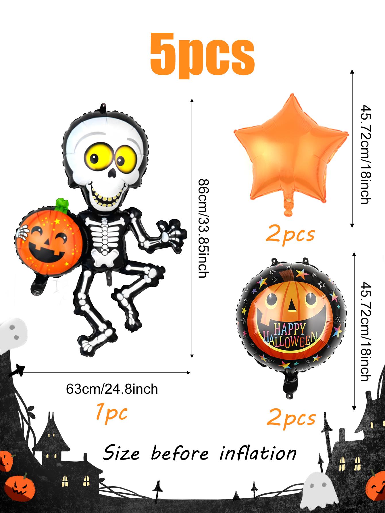 5 Pcs Halloween Skull Balloon Set, Suitable for Halloween Party Decoration, Trick or Treat, Horror Decoration Supplies Other
5 Pcs Halloween Skull Balloon Set, Suitable for Halloween Party Decoration, Trick or Treat, Horror Decoration Supplies Other