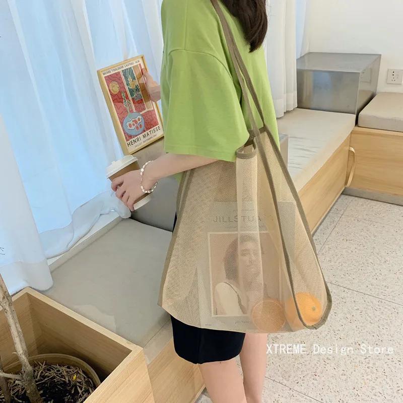 Beach Bag Large Capacity Shopping Bag Transparent Mesh Reusable Fashion Portable Travel Organizer Eco-Friendly Storage Bag
Beach Bag Large Capacity Shopping Bag Transparent Mesh Reusable Fashion Portable Travel Organizer Eco-Friendly Storage Bag