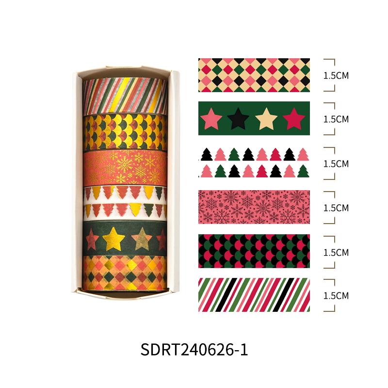 6rolls Merry Christmas Washi Tapes Set Gold Stamping Adhesive Masking Tape Decoration Stickers for Diary Gift Packing A7746
6rolls Merry Christmas Washi Tapes Set Gold Stamping Adhesive Masking Tape Decoration Stickers for Diary Gift Packing A7746