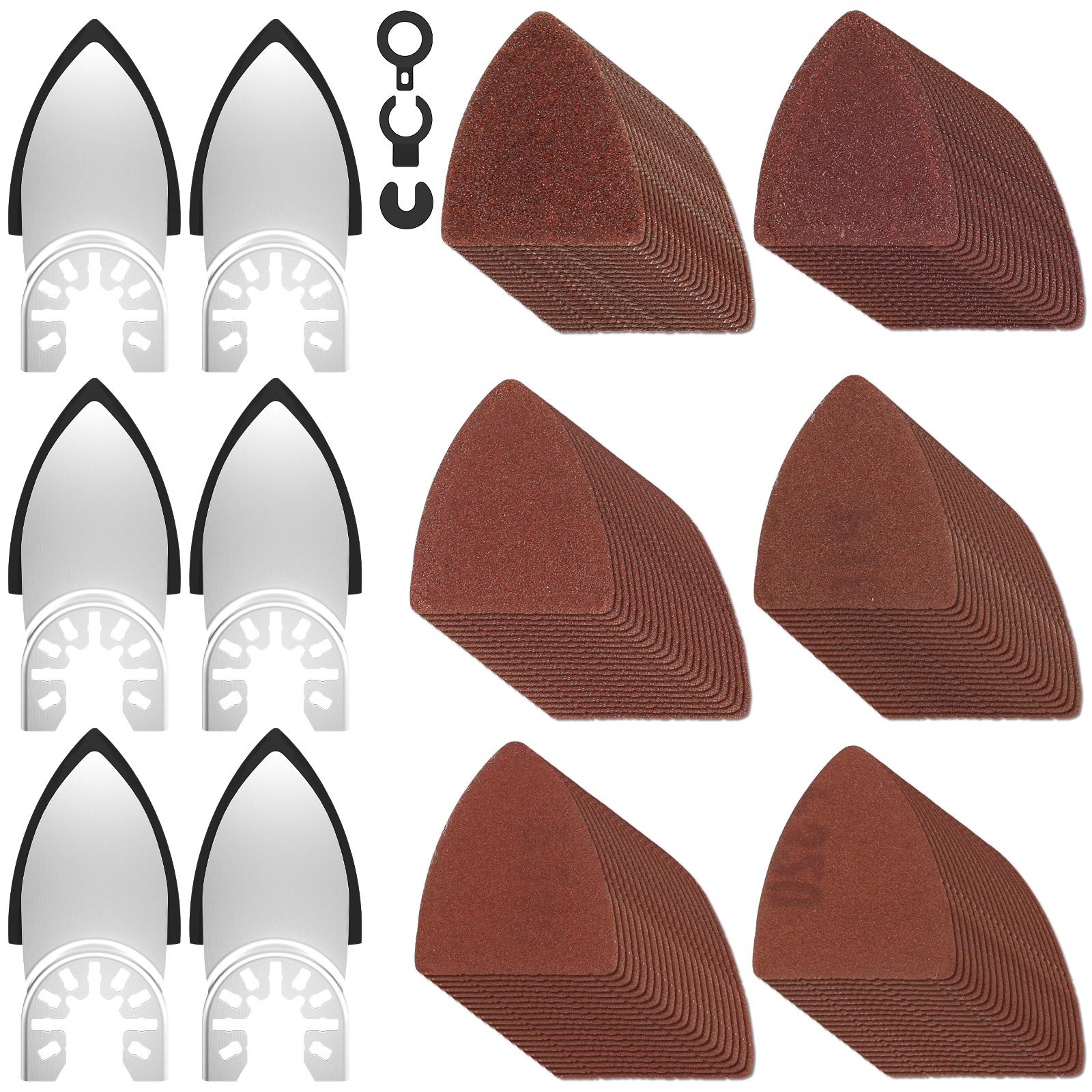 127/65Pcs Oscillating Tool Sanding Pad Kit 60-320 Grit Sandpaper With Triangle Sanding Pads and Detail Sander Pads for Wood 60-320Grit
127/65Pcs Oscillating Tool Sanding Pad Kit 60-320 Grit Sandpaper With Triangle Sanding Pads and Detail Sander Pads for Wood 60-320Grit