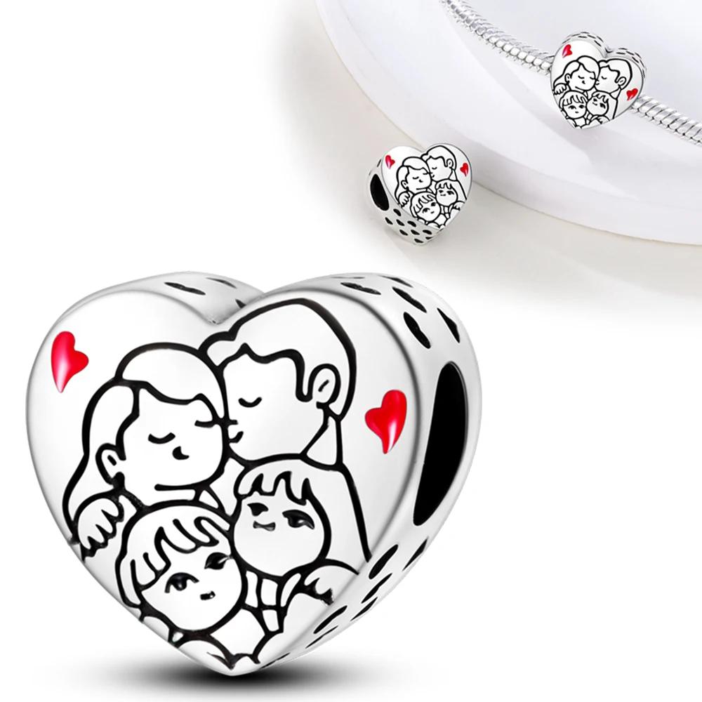 Authentic Charm Bead Charms copper Happy Family Heartshaped Bead Charms Compatible With Charm Bead Charms Plata Bracelets for Women Jewellery Making
Authentic Charm Bead Charms copper Happy Family Heartshaped Bead Charms Compatible With Charm Bead Charms Plata Bracelets for Women Jewellery Making