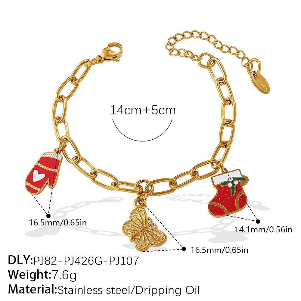Fashion Christmas Series DIY Pendant Bracelet Stainless Steel Gold Plated Cute Christmas Bracelet
Fashion Christmas Series DIY Pendant Bracelet Stainless Steel Gold Plated Cute Christmas Bracelet