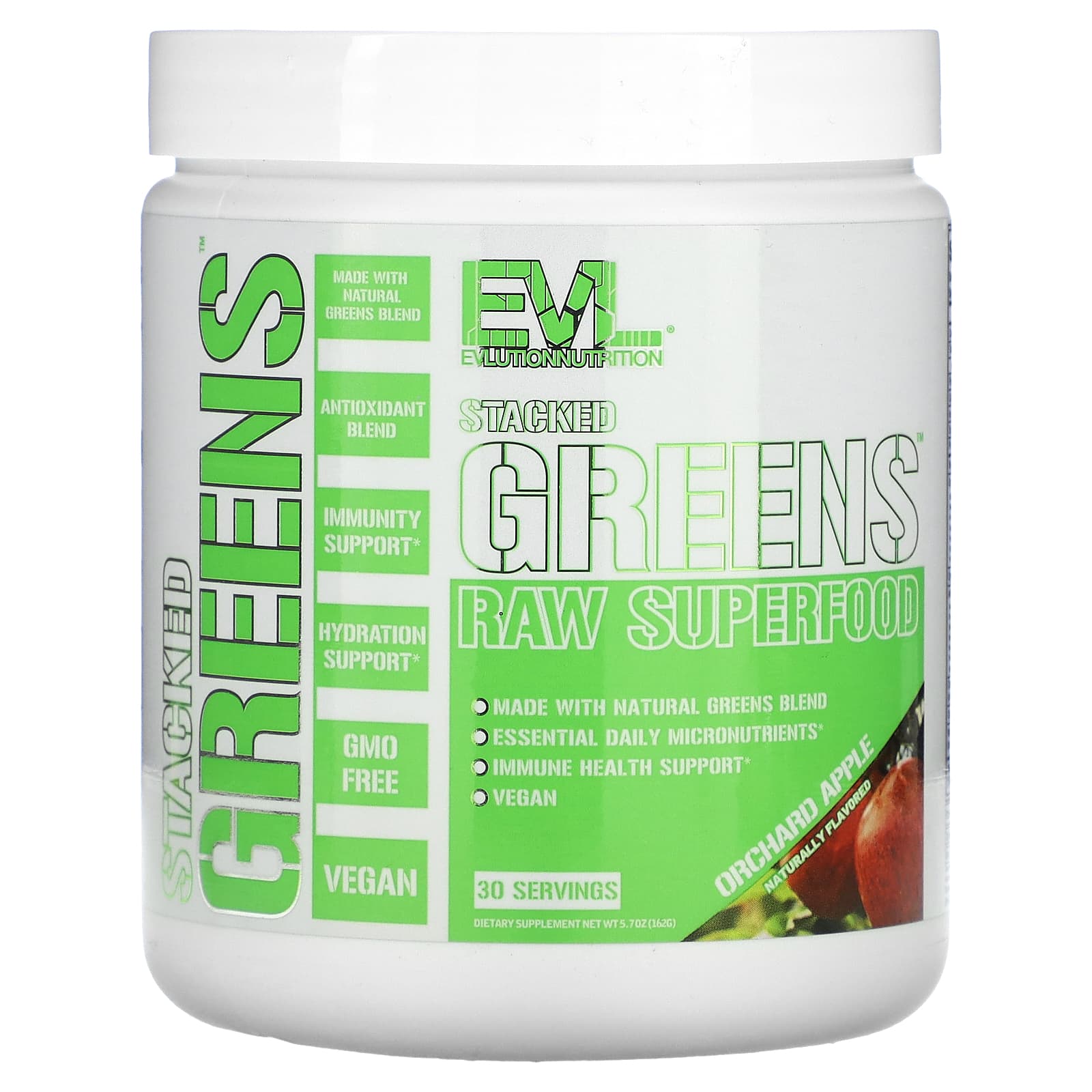 EVLution Nutrition, Натуральний суперпродукт із зелені, зі смаком фруктового яблука, 5,7 унції (162 г)
EVLution Nutrition, Натуральний суперпродукт із зелені, зі смаком фруктового яблука, 5,7 унції (162 г)