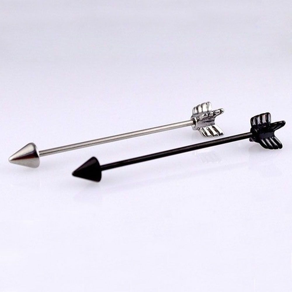 35mm Silver Stainless Steel Industrial Barbell Black Arrow Stud Earring Ear Cartilage Piercing
35mm Silver Stainless Steel Industrial Barbell Black Arrow Stud Earring Ear Cartilage Piercing