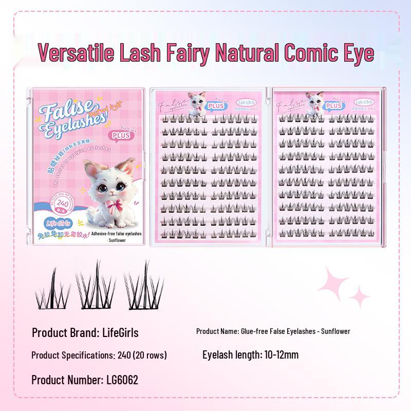 Life Girls Natural Sunflower Glue-Free Large Capacity Manga Style Eyelash Book - Realistic Segmented Eyelashes for Newbies
Life Girls Natural Sunflower Glue-Free Large Capacity Manga Style Eyelash Book - Realistic Segmented Eyelashes for Newbies