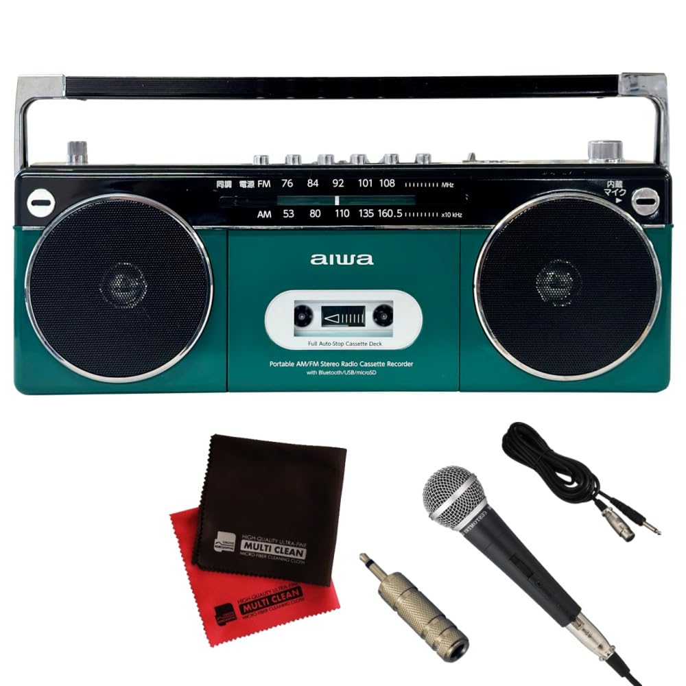 Набір караоке для домашнього використання Радіокасетний плеєр Aiwa зелений аудіо RCP2 Караоке динамічний роз єм перетворення мікрофона з комплектом тканин -G GAA4-RCP0002
Набір караоке для домашнього використання Радіокасетний плеєр Aiwa зелений аудіо RCP2 Караоке динамічний роз єм перетворення мікрофона з комплектом тканин -G GAA4-RCP0002