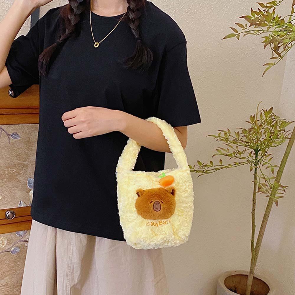 Large Capacity Furry Handbag Embroidered Cartoon Storage Bag All-Match Capybara Bucket Bag Kids зелений
Large Capacity Furry Handbag Embroidered Cartoon Storage Bag All-Match Capybara Bucket Bag Kids зелений