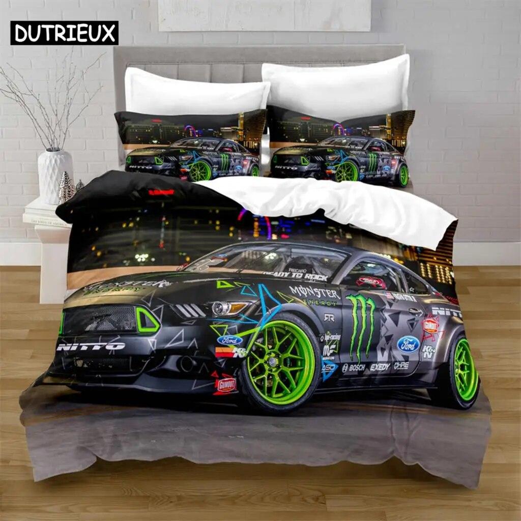 Home Textiles Printed Mustang Car Bedding Quilt Cover & Pillowcase 3PCS US/AE/UE Full Size Queen Bedding Set
Home Textiles Printed Mustang Car Bedding Quilt Cover & Pillowcase 3PCS US/AE/UE Full Size Queen Bedding Set
