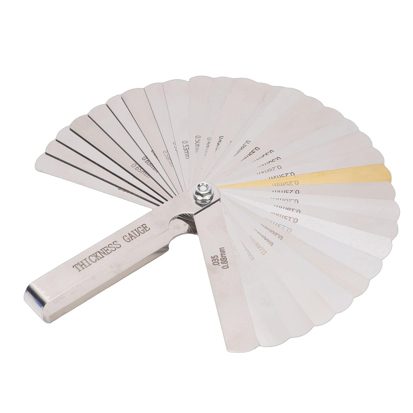 32 Blade Feeler Gauge Stainless Steel Measu Tool Gaps Widths Thicknesses Engine Maintenance
32 Blade Feeler Gauge Stainless Steel Measu Tool Gaps Widths Thicknesses Engine Maintenance