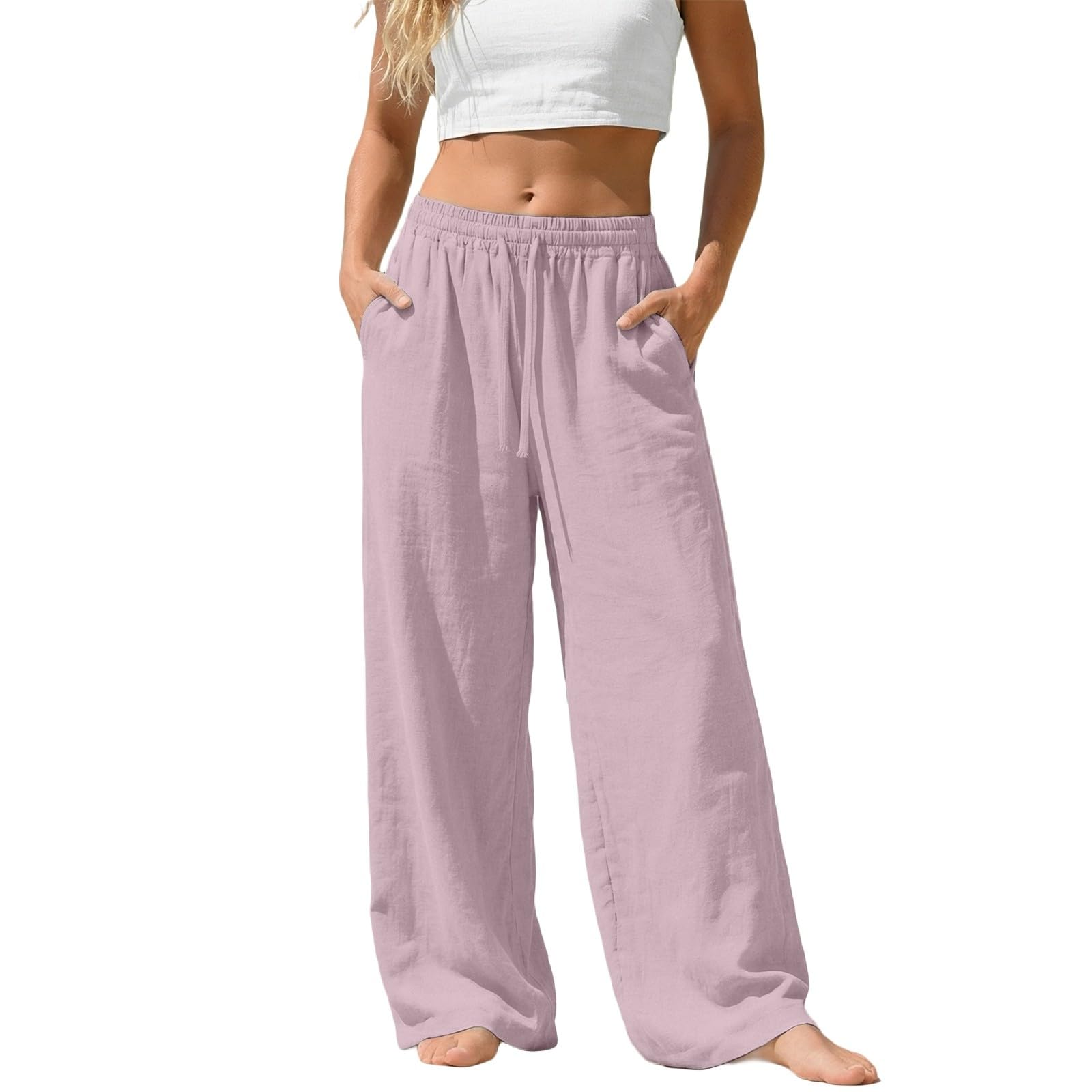 Women’s Loose Fit Elastic Waist Wide Leg Casual Pants Lightweight Straight Leg Trousers with Pockets for Everyday Wear L
Women’s Loose Fit Elastic Waist Wide Leg Casual Pants Lightweight Straight Leg Trousers with Pockets for Everyday Wear L