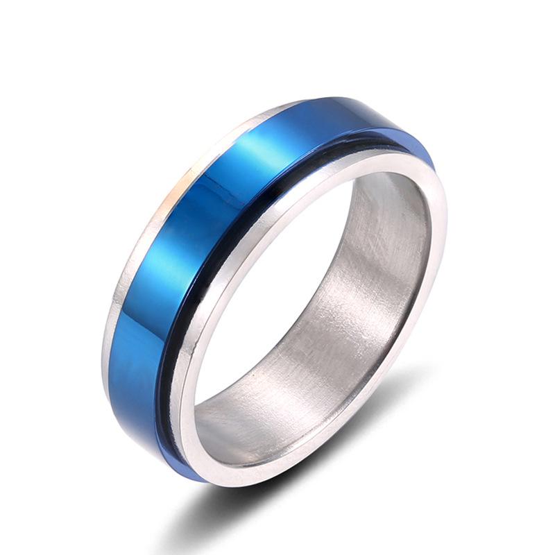 Мужское модное синее вращающееся кольцо из нержавеющей стали - Крутой корейский стиль Size 6 синий
Мужское модное синее вращающееся кольцо из нержавеющей стали - Крутой корейский стиль Size 6 синий