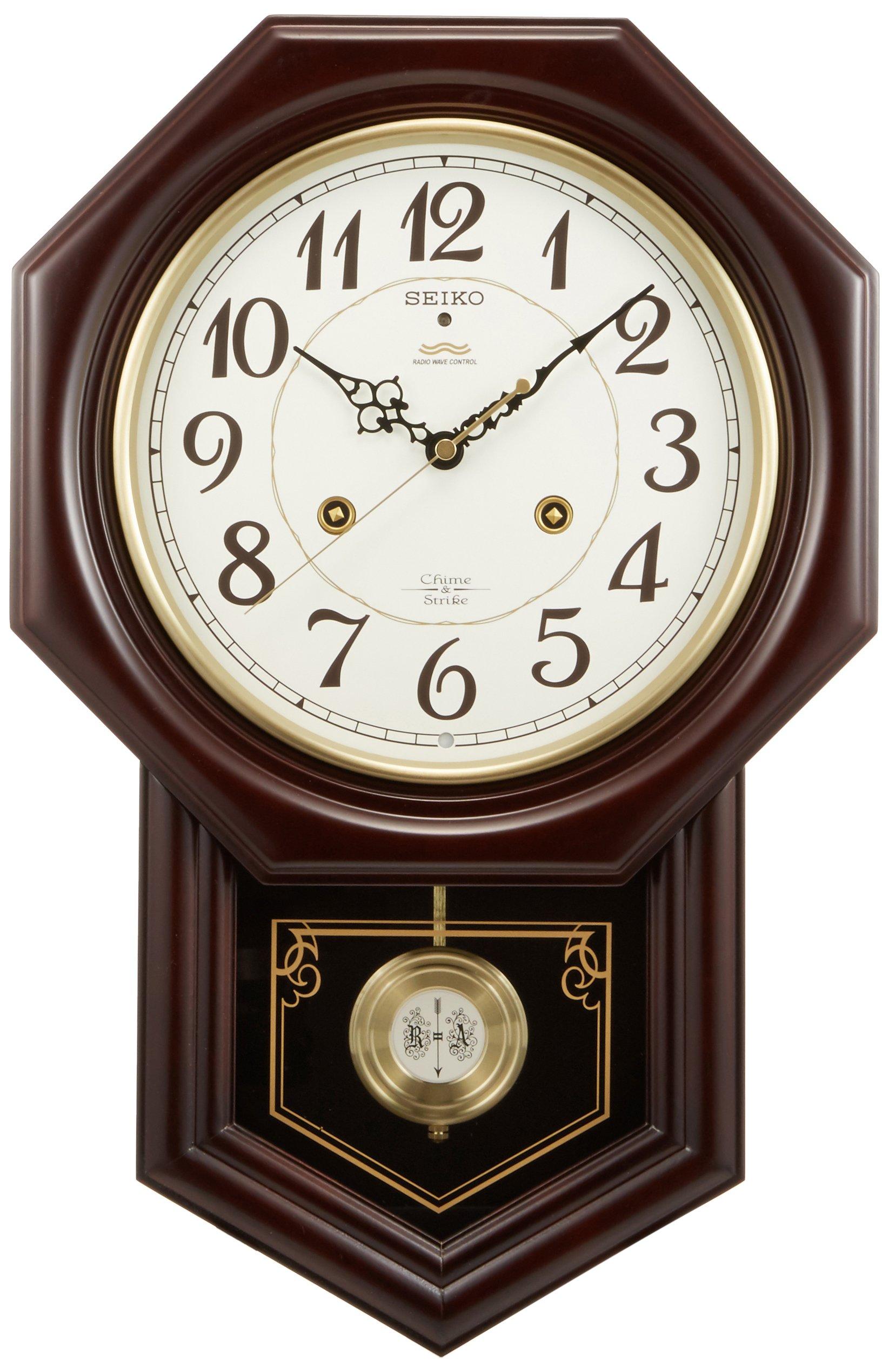Seiko Clock Wall Clock Radio Analog Time Selectable Chime Strike Decorative Pendulum Octagonal Long Wooden Frame Dark Brown Wood RQ205B &
Seiko Clock Wall Clock Radio Analog Time Selectable Chime Strike Decorative Pendulum Octagonal Long Wooden Frame Dark Brown Wood RQ205B &