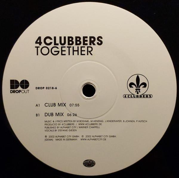 12inch Record 4 CLUBBERS - Together DROP02186 Dropout 2002 Germany Dance & Electronica Used
12inch Record 4 CLUBBERS - Together DROP02186 Dropout 2002 Germany Dance & Electronica Used