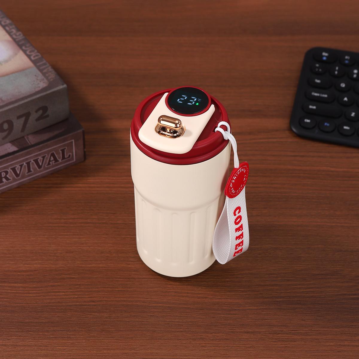 Elegant 316 Stainless Steel Smart Temperature Display Insulated Coffee Cup with Lanyard 420ml
Elegant 316 Stainless Steel Smart Temperature Display Insulated Coffee Cup with Lanyard 420ml