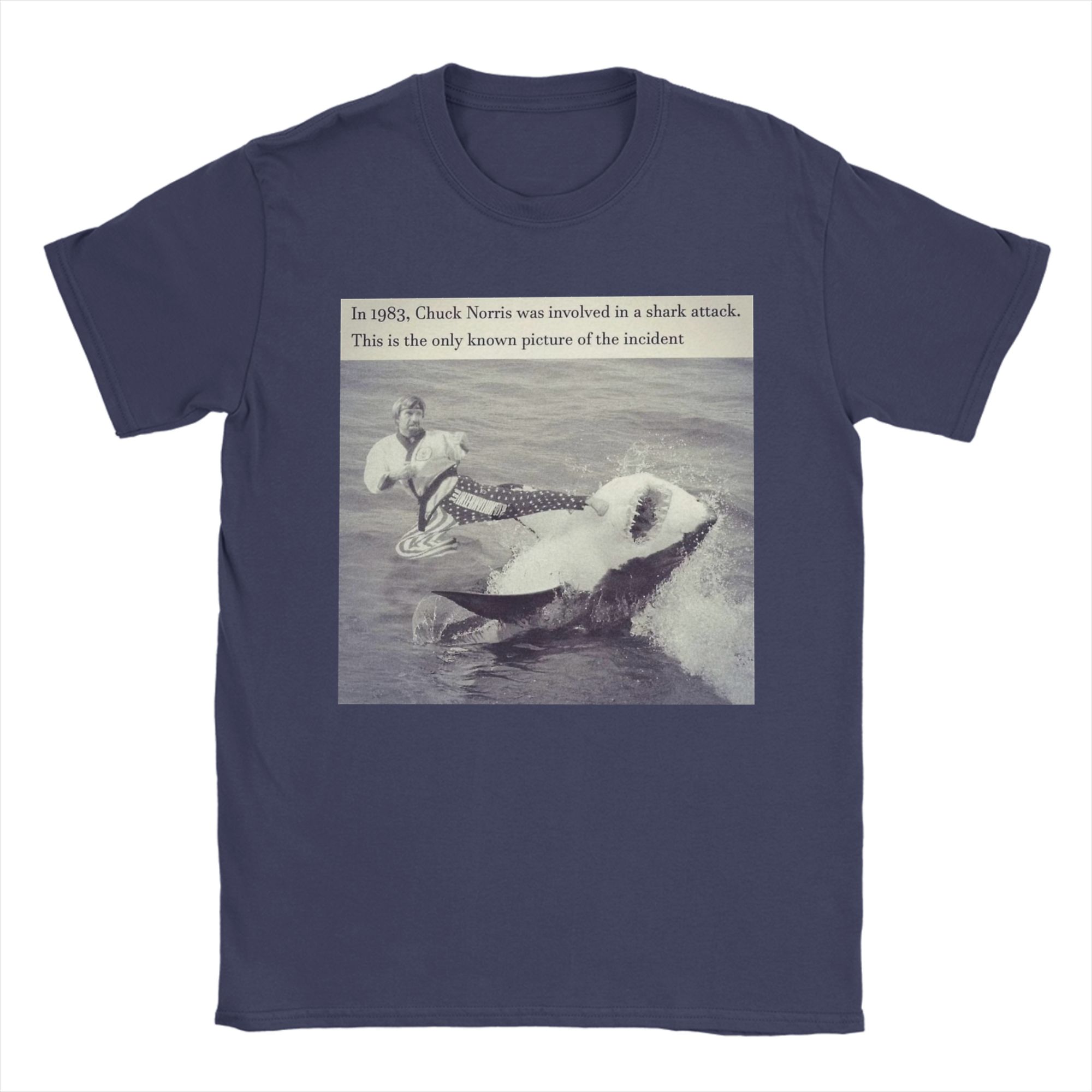 Chuck Norris Shark Attack Funny TShirt Trendy Cool TShirts Short Sleeve Streetwear Tops Summer Cotton Plus Size 5XL Clothes 4XL
Chuck Norris Shark Attack Funny TShirt Trendy Cool TShirts Short Sleeve Streetwear Tops Summer Cotton Plus Size 5XL Clothes 4XL