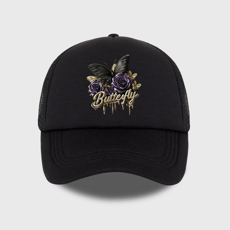 Black Butterfly Purple Rose Butterfly Print Mesh Cap Soft Comfortable Lightweight Breathable Edgy Dark RoUnisextic Glamorou
Black Butterfly Purple Rose Butterfly Print Mesh Cap Soft Comfortable Lightweight Breathable Edgy Dark RoUnisextic Glamorou
