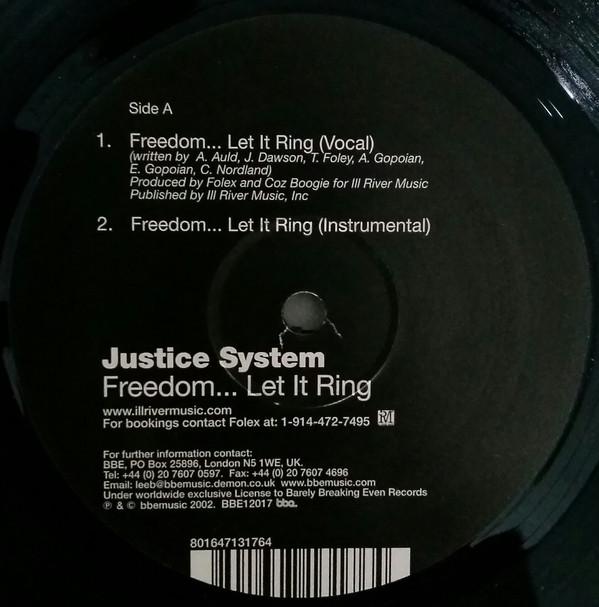 12inch Record JUSTICE SYSTEM - Freedom...Let It Ring / Dawn Of The BBE12017 BBE 2002 UK Rap & Hip-Hop/R&B Used
12inch Record JUSTICE SYSTEM - Freedom...Let It Ring / Dawn Of The BBE12017 BBE 2002 UK Rap & Hip-Hop/R&B Used