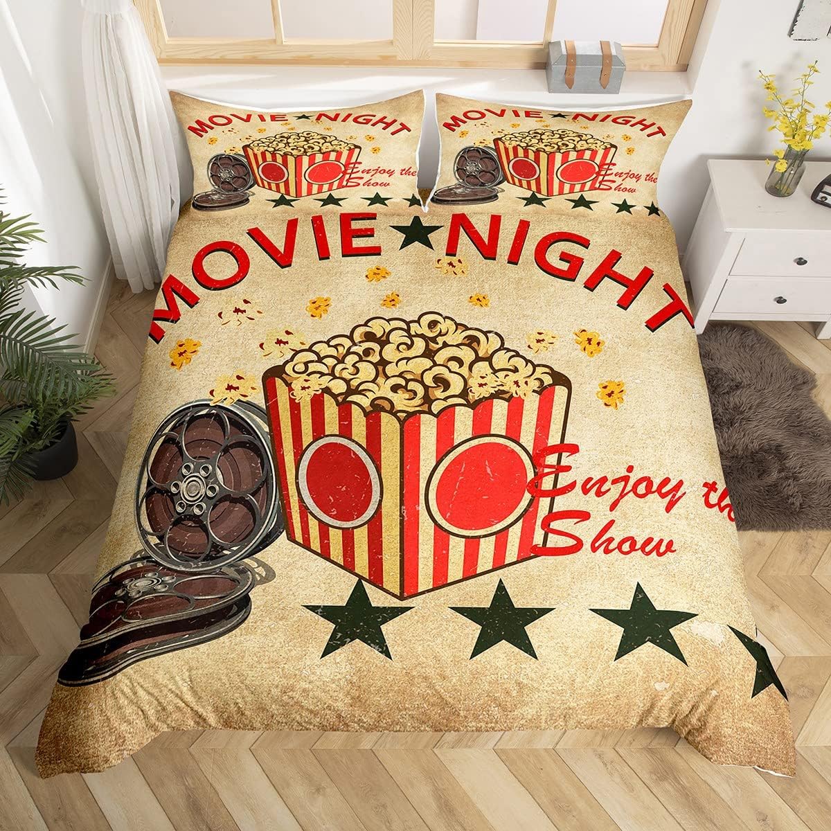 Movie Soft Duvet Cover Twin King Claper Film Tape Beding Set 3D Stereo Glases Box of Popcorn Warm Comforter Cover Geometric Comfortable Quilt Cover 100*200cm Single
Movie Soft Duvet Cover Twin King Claper Film Tape Beding Set 3D Stereo Glases Box of Popcorn Warm Comforter Cover Geometric Comfortable Quilt Cover 100*200cm Single