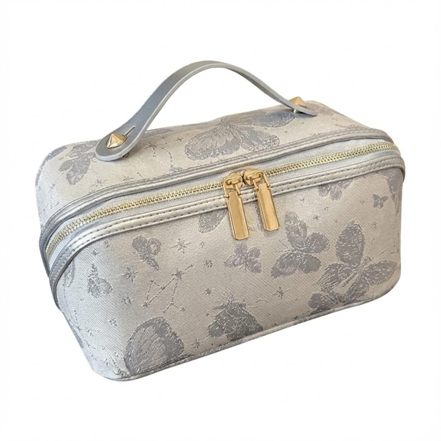 Large Capacity Makeup Vanity Pouch with Embroidered Small Silver Pouch, Dividers, Design, Portable, Standing, Large, Organizer, Stylish, Gift,
Large Capacity Makeup Vanity Pouch with Embroidered Small Silver Pouch, Dividers, Design, Portable, Standing, Large, Organizer, Stylish, Gift,