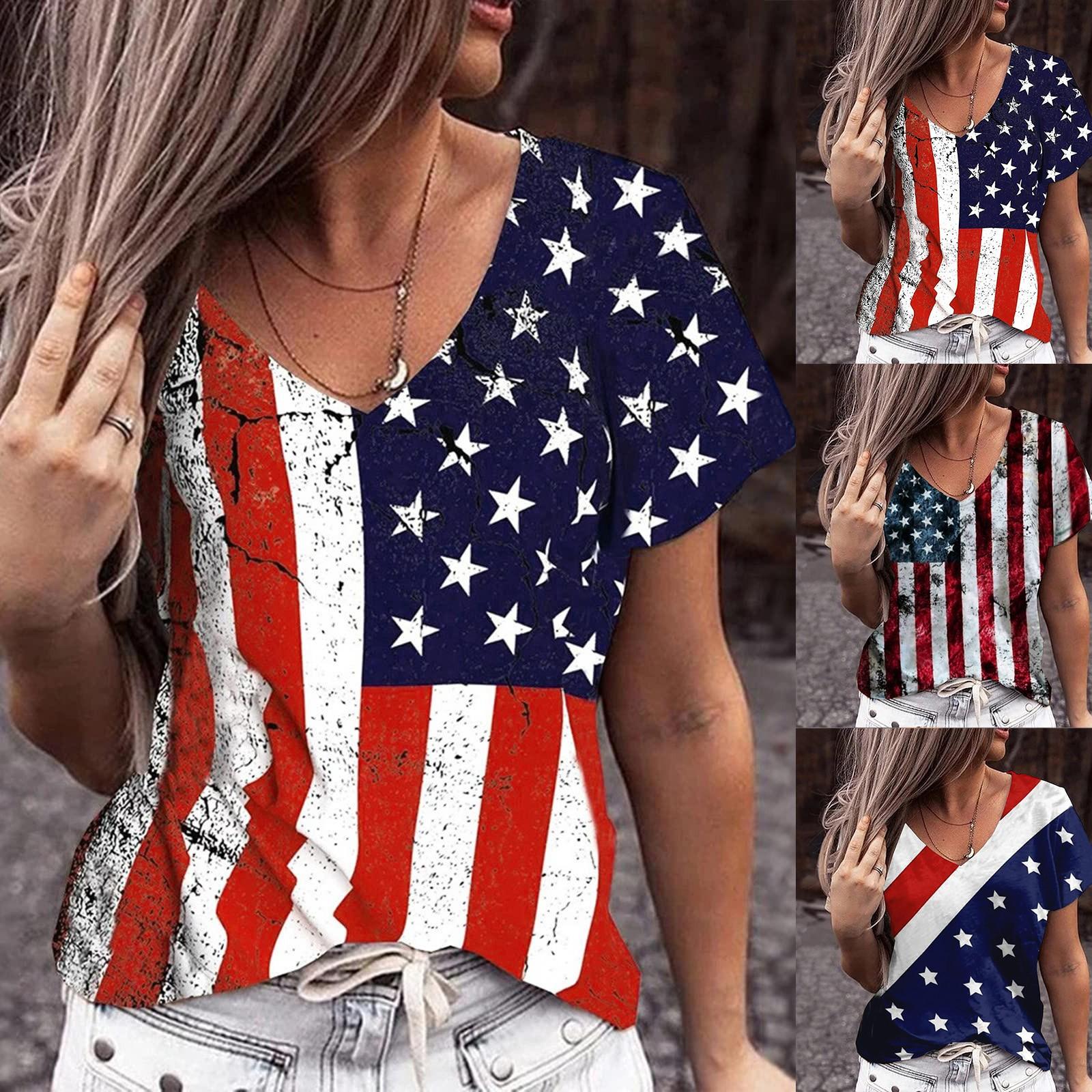Женская модная красочная блузка с коротким рукавом с принтом ко Дню независимости
Женская модная красочная блузка с коротким рукавом с принтом ко Дню независимости