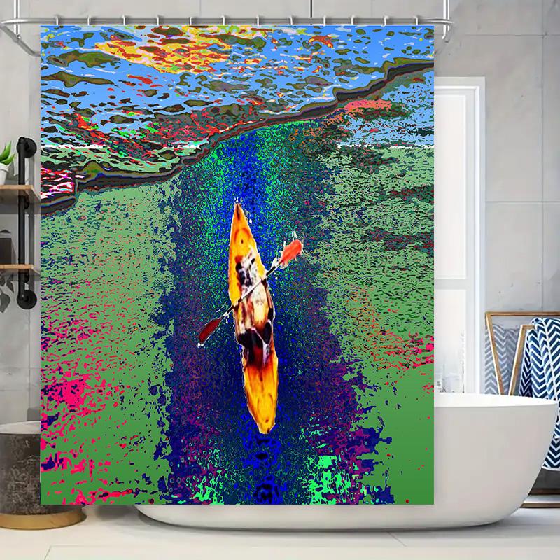Artistic Kayak Print Shower Curtain Blue Green Red Yellow Decorative Bathtub Liner Waterproof Fabric For Bathrooms Size 72X72 (1 W60H190(CM)-1 Pcs
Artistic Kayak Print Shower Curtain Blue Green Red Yellow Decorative Bathtub Liner Waterproof Fabric For Bathrooms Size 72X72 (1 W60H190(CM)-1 Pcs