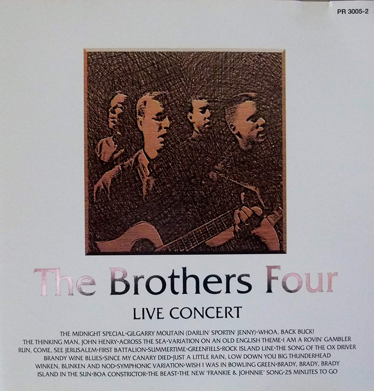 CD BROTHERS FOUR - The Brothers Four LIVE CONCERT PR30052 PRINCE RECORDS Non Japan ObiFolk Used
CD BROTHERS FOUR - The Brothers Four LIVE CONCERT PR30052 PRINCE RECORDS Non Japan ObiFolk Used
