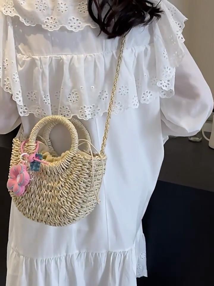 Yogodlns New Fashion Women Woven Bag Portable Basket Female Summer Popular Crossbody Straw Bag Beach Purses and Handbags 22x8x17cm хаки
Yogodlns New Fashion Women Woven Bag Portable Basket Female Summer Popular Crossbody Straw Bag Beach Purses and Handbags 22x8x17cm хаки
