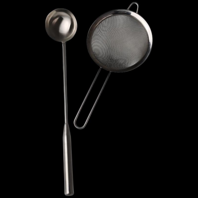 Stainless Steel Long-Handle Soup Spoon and Strainer Set
Stainless Steel Long-Handle Soup Spoon and Strainer Set