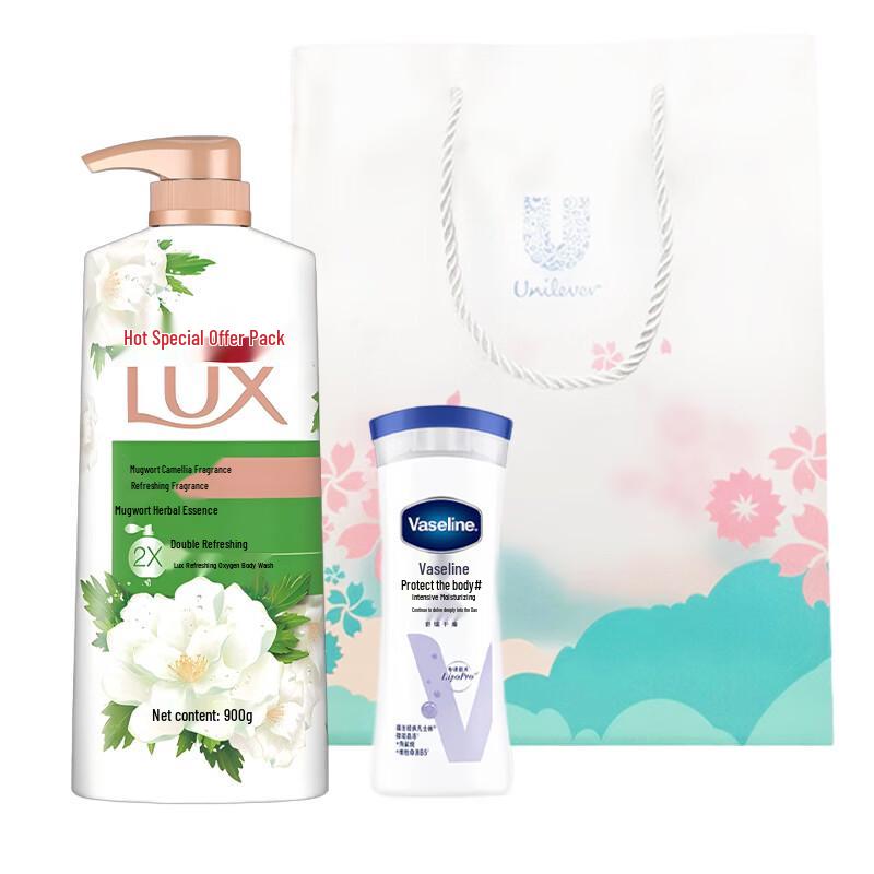 LUX Mugwort Camellia Shower Gel & Body Lotion Gift Set
LUX Mugwort Camellia Shower Gel & Body Lotion Gift Set