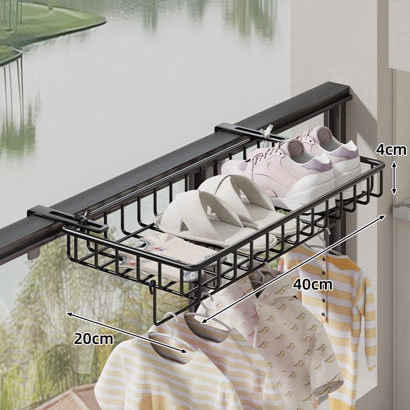 Anti-Theft Balcony Shoe and Clothes Drying Rack for Window Railing
Anti-Theft Balcony Shoe and Clothes Drying Rack for Window Railing