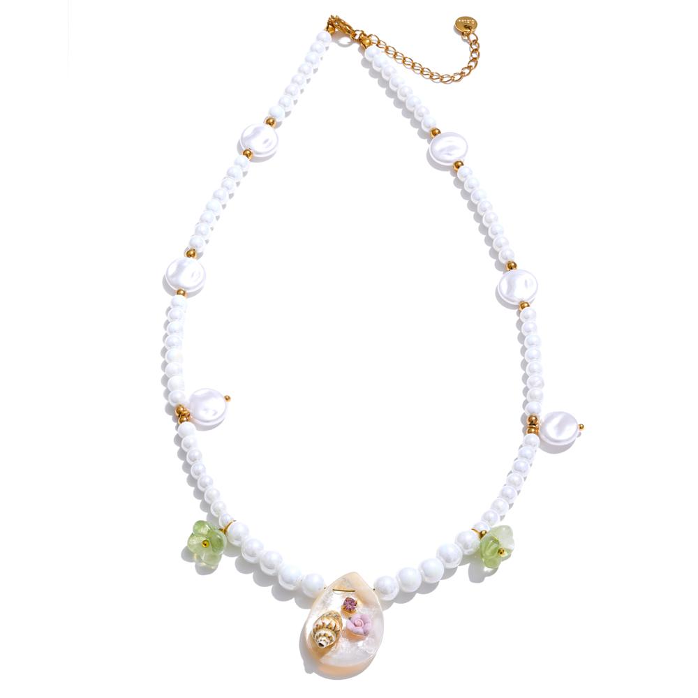 Yhpup Simulated Pearls Beads Chain Handmade Jewelry Conch Shell Pendant Necklace Summer Trendy Jewelry Accessories
Yhpup Simulated Pearls Beads Chain Handmade Jewelry Conch Shell Pendant Necklace Summer Trendy Jewelry Accessories