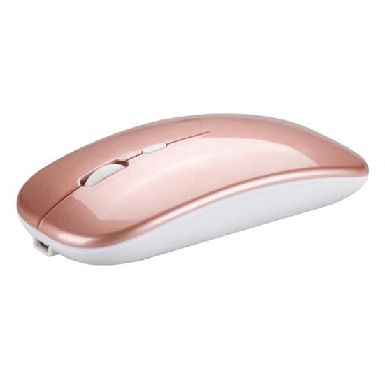 Беспроводная мышь, чувствительная, бесшумная, ультратонкая, 2,4 ГГц, 1600 точек на дюйм, настольная мышь розового золота