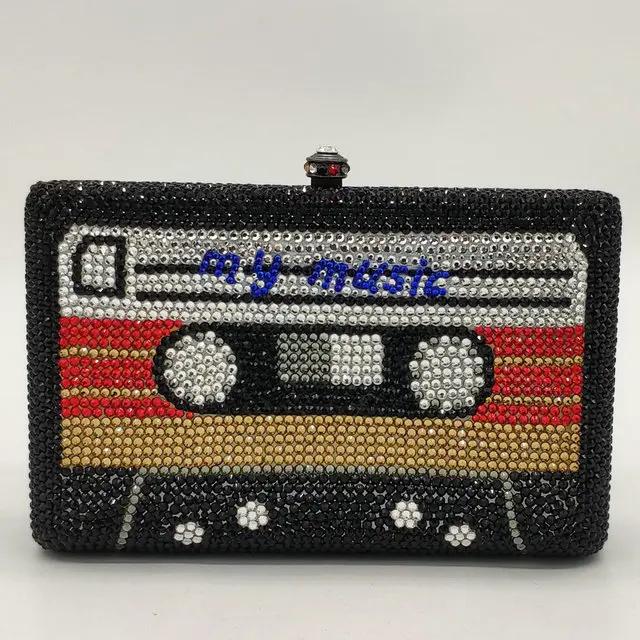Boutique De FGG Listen2ME Cassette Tape Clutch Women Crystal Evening Bags Wedding Party Diamond Box Minaudiere Handbag and Purse Mini Clutch
Boutique De FGG Listen2ME Cassette Tape Clutch Women Crystal Evening Bags Wedding Party Diamond Box Minaudiere Handbag and Purse Mini Clutch