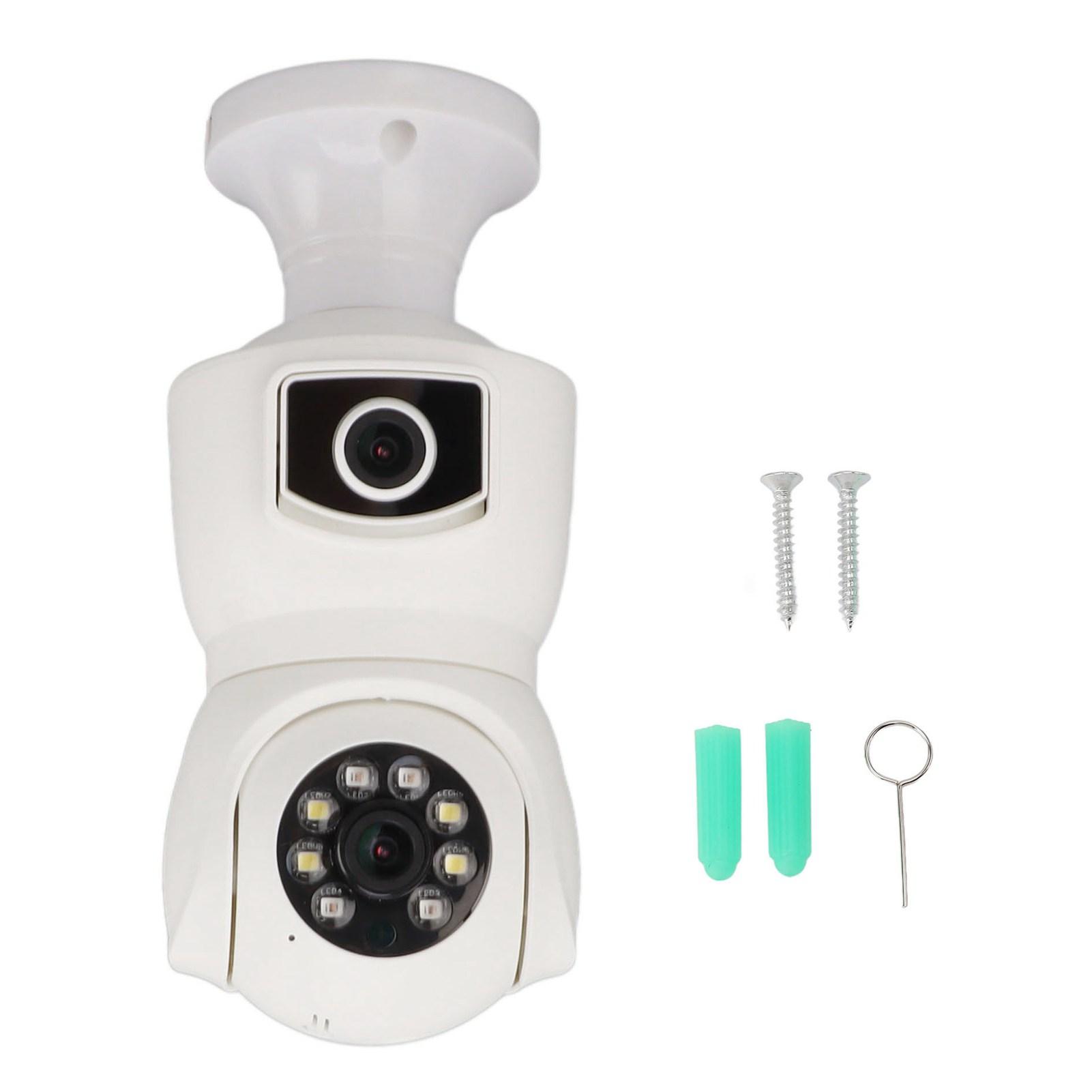 Light Bulb Security Camera Dual Lens 2.4GHz 1080P 360 Degree E27 Socket Security Camera Full Color
Light Bulb Security Camera Dual Lens 2.4GHz 1080P 360 Degree E27 Socket Security Camera Full Color