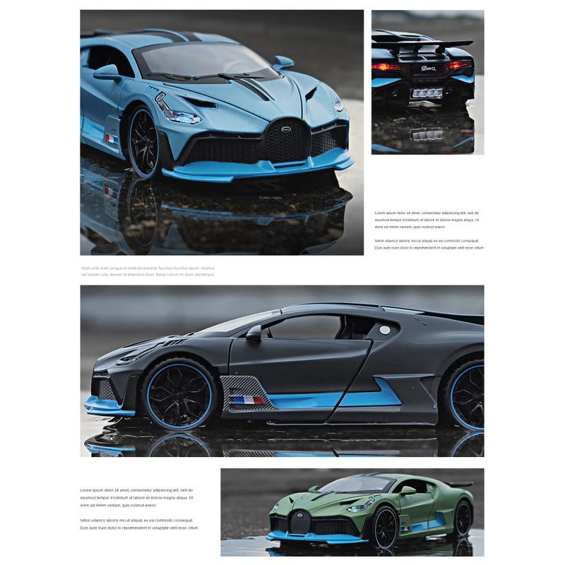 1:32 сплаву Bugatti DIVO Супер спортивна модель автомобіля Іграшка Лита під тиском Відтягнення Звук Світло Іграшки Автомобіль для дітей Подарунок
1:32 сплаву Bugatti DIVO Супер спортивна модель автомобіля Іграшка Лита під тиском Відтягнення Звук Світло Іграшки Автомобіль для дітей Подарунок